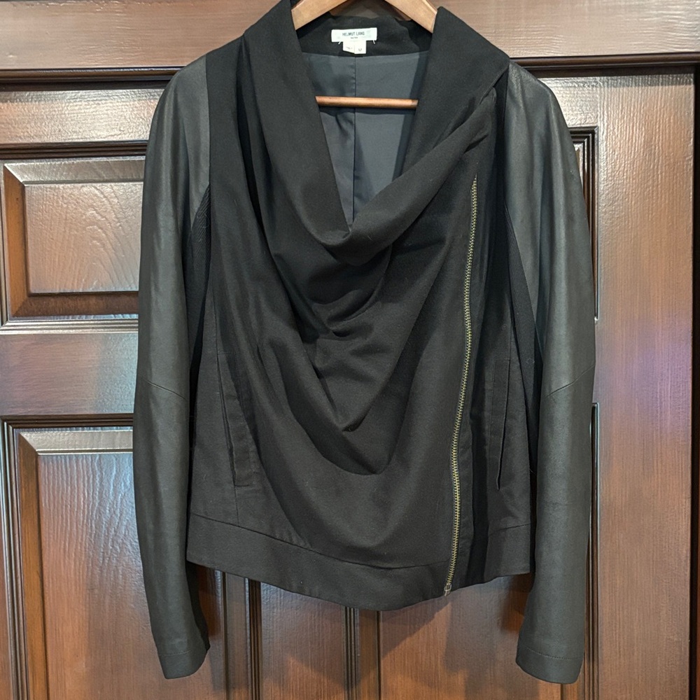 NWOT Helmut Lang Black Drape Jacket SZ M